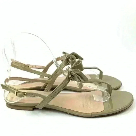 LK Bennett sandals 37.5 6.5 taupe patent leather - Picture 2 of 8